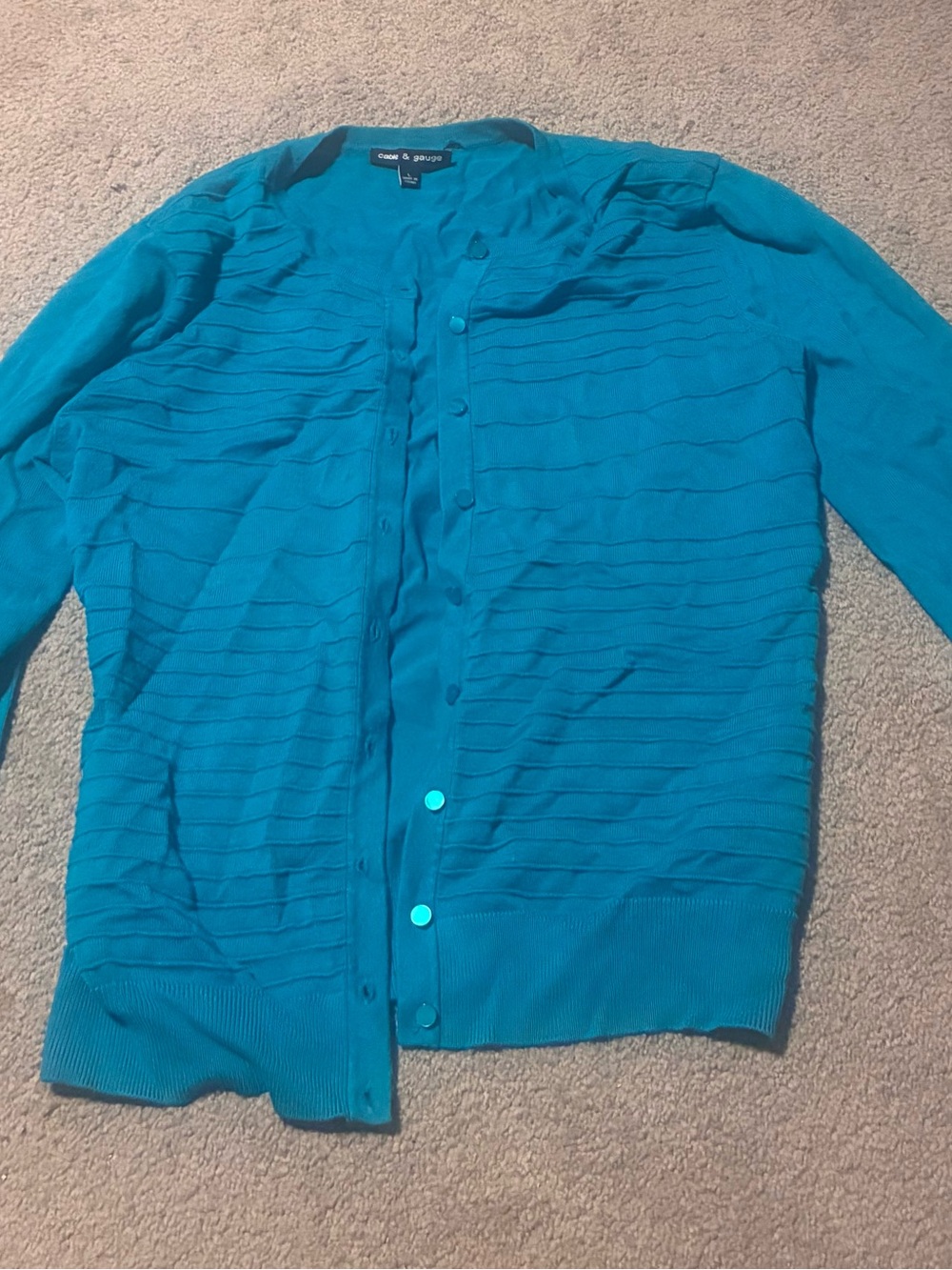 Teal Layered Knit Cardigan - Wo